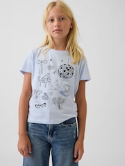 Gap Blue Graphic Short Sleeve T-Shirt (4-13yrs) - Image 1 of 4
