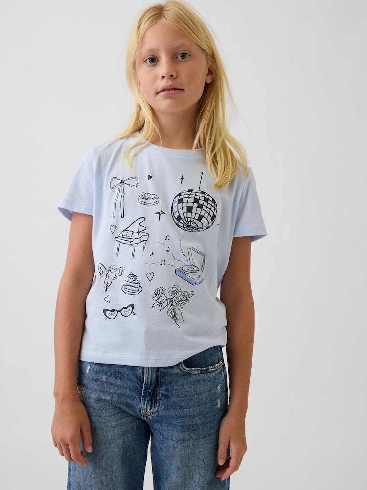 Gap Blue Graphic Short Sleeve T-Shirt (4-13yrs) - Image 1 of 4 Gap Blue Graphic Short Sleeve T-Shirt (4-13yrs) - Image 1 of 4