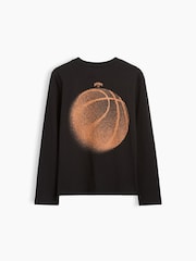 Gap Black Basketball Graphic Long Sleeve T-Shirt (4-13yrs) - Image 2 of 3