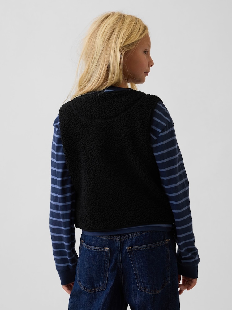 Svart - Gap Sherpa Gilet (4-13yrs) - Bilde 2 av 6