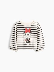 Gap White Minnie Mouse Disney Stripe Long Sleeve T-Shirt (6mths-5yrs) - Image 1 of 3