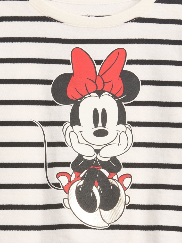 Gap White Minnie Mouse Disney Stripe Long Sleeve T-Shirt (6mths-5yrs) - Image 3 of 3 Gap White Minnie Mouse Disney Stripe Long Sleeve T-Shirt (6mths-5yrs) - Image 3 of 3