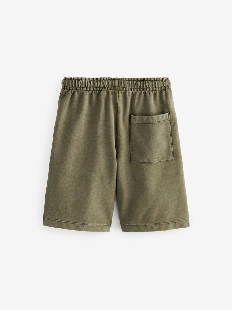 Khaki Green Relaxed Washed Jersey Shorts (3-16yrs) - Image 2 of 3