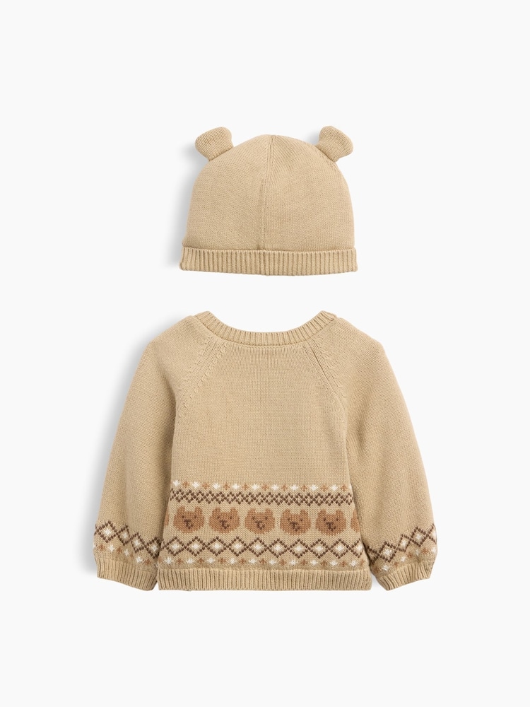 Gap Brown Brannan Bear Sherpa-Lined Cardigan Set (3-24mths) - Image 2 of 2 Gap Brown Brannan Bear Sherpa-Lined Cardigan Set (3-24mths) - Image 2 of 2