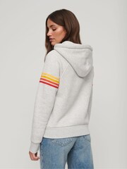 Superdry Grey Rainbow Stripe Logo Hoodie - Image 2 of 5