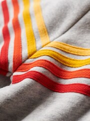 Superdry Grey Rainbow Stripe Logo Hoodie - Image 4 of 5