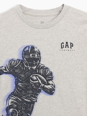 Gap Grey American Football Graphic Long Sleeve T-Shirt (4-13yrs) - Image 3 of 3