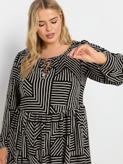 Yours Curve Black Textured Midaxi Dress - Image 4 of 4