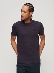 Superdry Purple Marl Vintage Logo 100% Cotton Embroided T-Shirt - Image 1 of 6