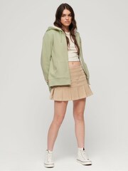 Grün - Superdry Essential Hoodie mit Reißverschluss und Sherpa-Fleece-Futter aus 100 % Baumwolle - Bild 2 von 4
