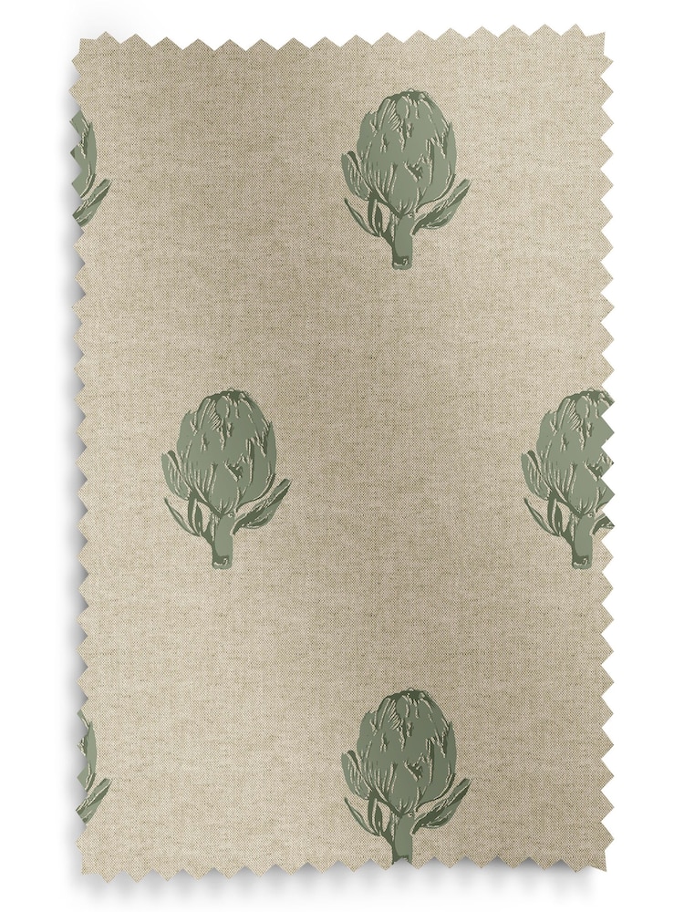 Emily Bond Fern Green Globe Made to Measure 100% Cotton Curtains - Image 9 of 9