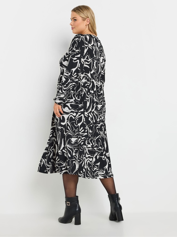 Yours Curve Black Textured Midaxi Dress - Image 2 of 4