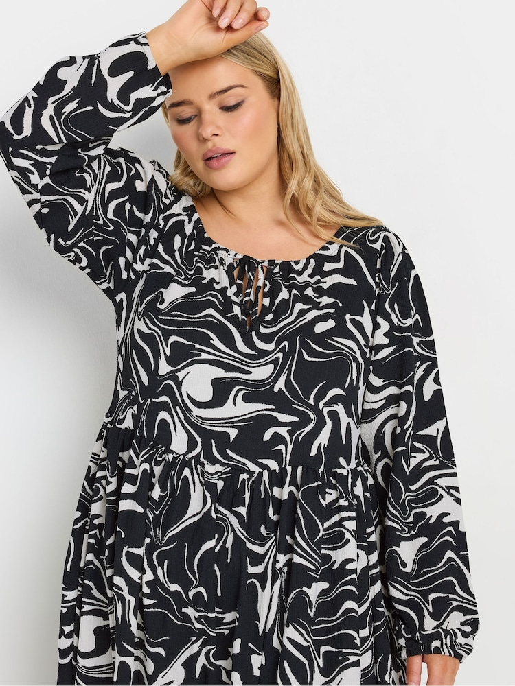 Yours Curve Black Textured Midaxi Dress - Image 4 of 4