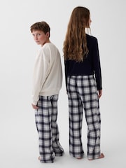 Gap Navy & White Check Flannel Pyjama Bottoms (6-13yrs) - Image 2 of 6