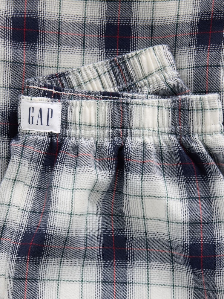 Gap Navy & White Check Flannel Pyjama Bottoms (6-13yrs) - Image 6 of 6