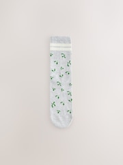 Stripe/Flowers Novelty Christmas Ribbed Sports Socks 3 Pack - Image 4 of 6