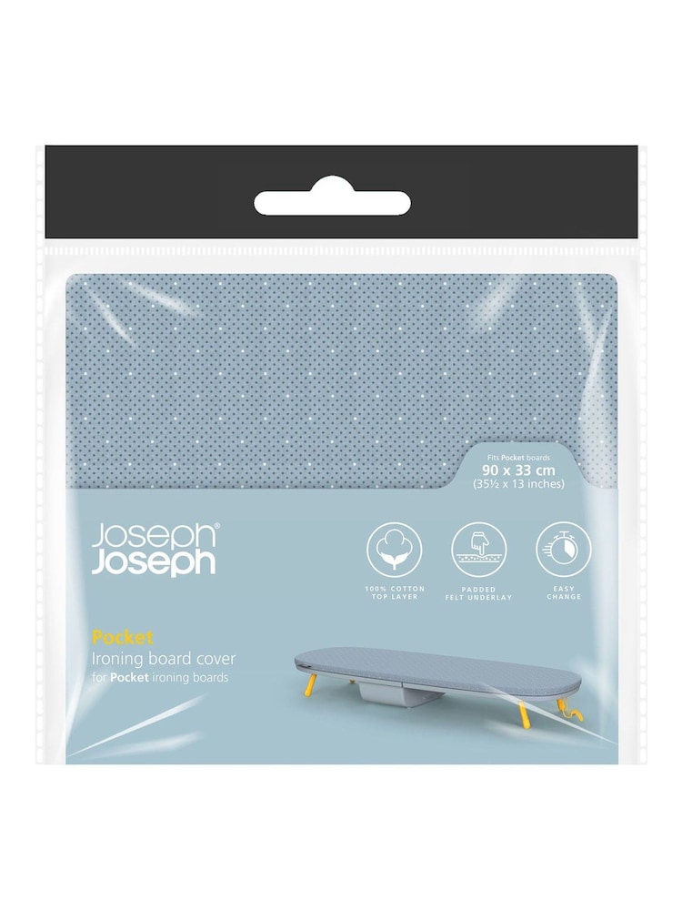 Joseph Joseph Grey Pocket 90cm Ironing Board Cover - Image 1 of 3 Joseph Joseph Grey Pocket 90cm Ironing Board Cover - Image 1 of 3