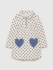 Gap White Polka Dot Heart-Pocket Sweatshirt Dress (6mths-5yrs) - Image 1 of 3