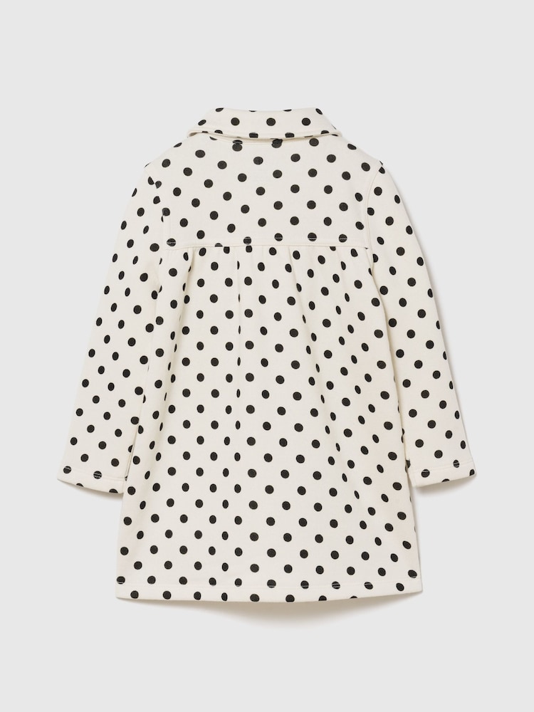 Gap White Polka Dot Heart-Pocket Sweatshirt Dress (6mths-5yrs) - Image 2 of 3