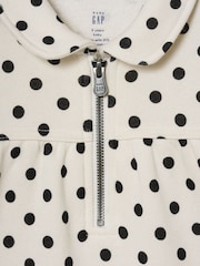 Gap White Polka Dot Heart-Pocket Sweatshirt Dress (6mths-5yrs) - Image 3 of 3