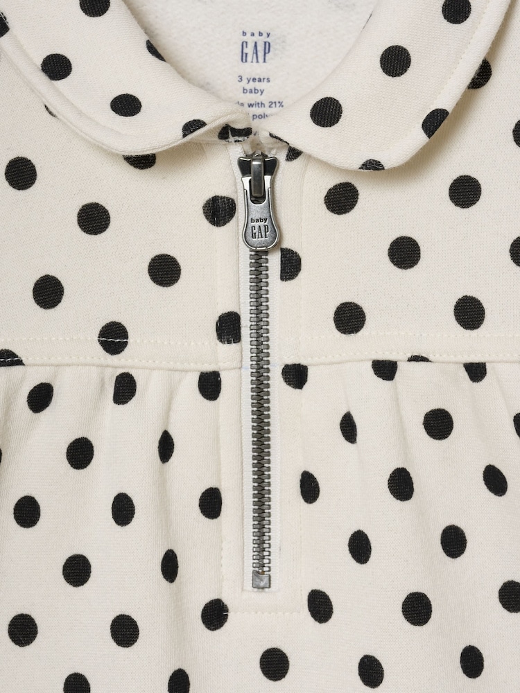 Gap White Polka Dot Heart-Pocket Sweatshirt Dress (6mths-5yrs) - Image 3 of 3