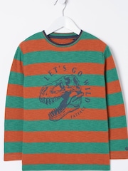 FatFace Orange Dinosaur Long Sleeve Sweat Top - Image 4 of 4