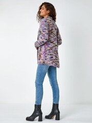 Roman Purple Fluffy Longline Cosy Cardigan - Image 3 of 6