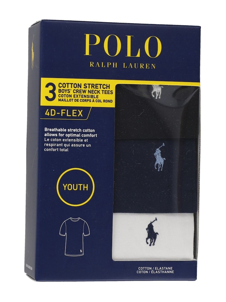 Polo Ralph Lauren Cotton Crew Neck Undershirt T-Shirts 3 Pack - صورة 3 من 3 Polo Ralph Lauren Cotton Crew Neck Undershirt T-Shirts 3 Pack - صورة 3 من 3