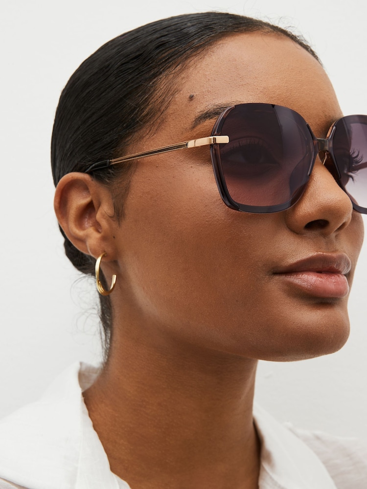 Tortoiseshell Brown Lens Detail Large Sunglasses - Image 2 of 6