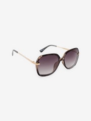Tortoiseshell Brown Lens Detail Large Sunglasses - Image 3 of 6