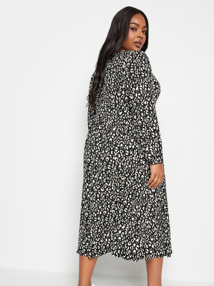 Yours Curve Black Animal Print Midaxi Dress - Image 2 of 4
