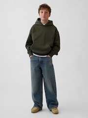 Grønn - Gap Heavyweight Relaxed Hoodie (4-13yrs) - Bilde 4 av 5