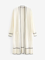Ecru White Tipped Longline Cardigan - Image 5 of 6