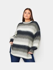 Yours Curve Black Grey True Knitwear Jumper - Image 1 of 5
