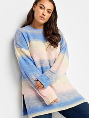 Yours Curve Blue White True Knitwear Jumper - Image 1 of 4