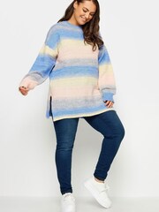 Yours Curve Blue White True Knitwear Jumper - Image 2 of 4