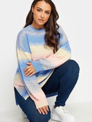 Yours Curve Blue White True Knitwear Jumper - Image 4 of 4
