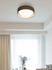 Searchlight White Laurel Grey LED Flush Ceiling Light - Image 1 of 3