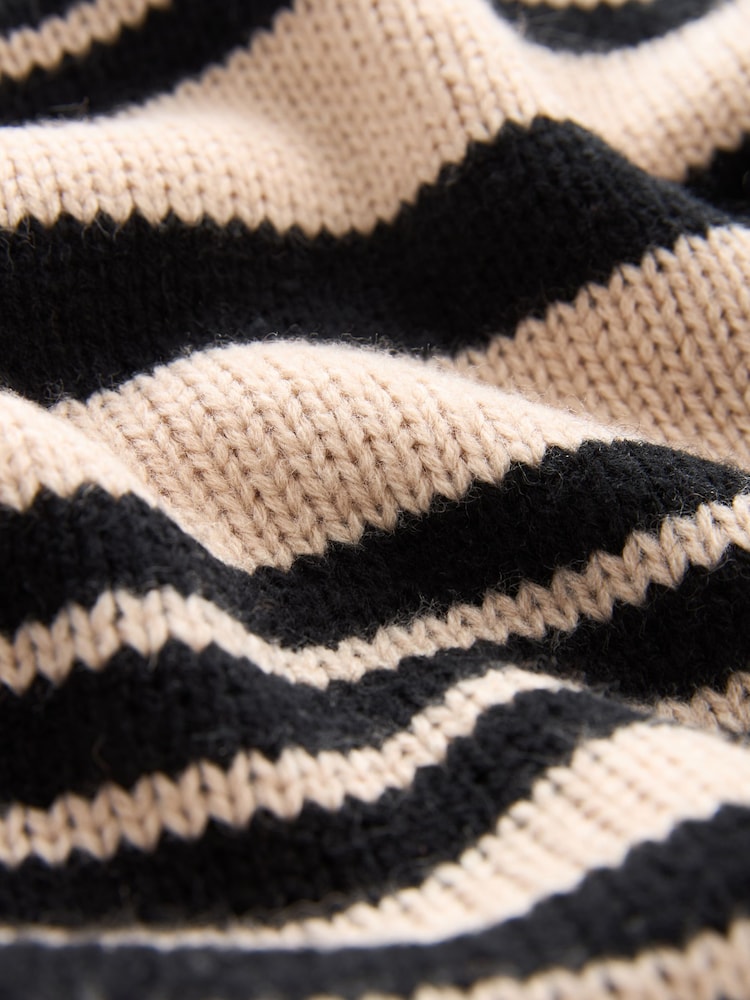 Neutral Brown Stripe Long Sleeve Shirt Layer Jumper - Image 6 of 6