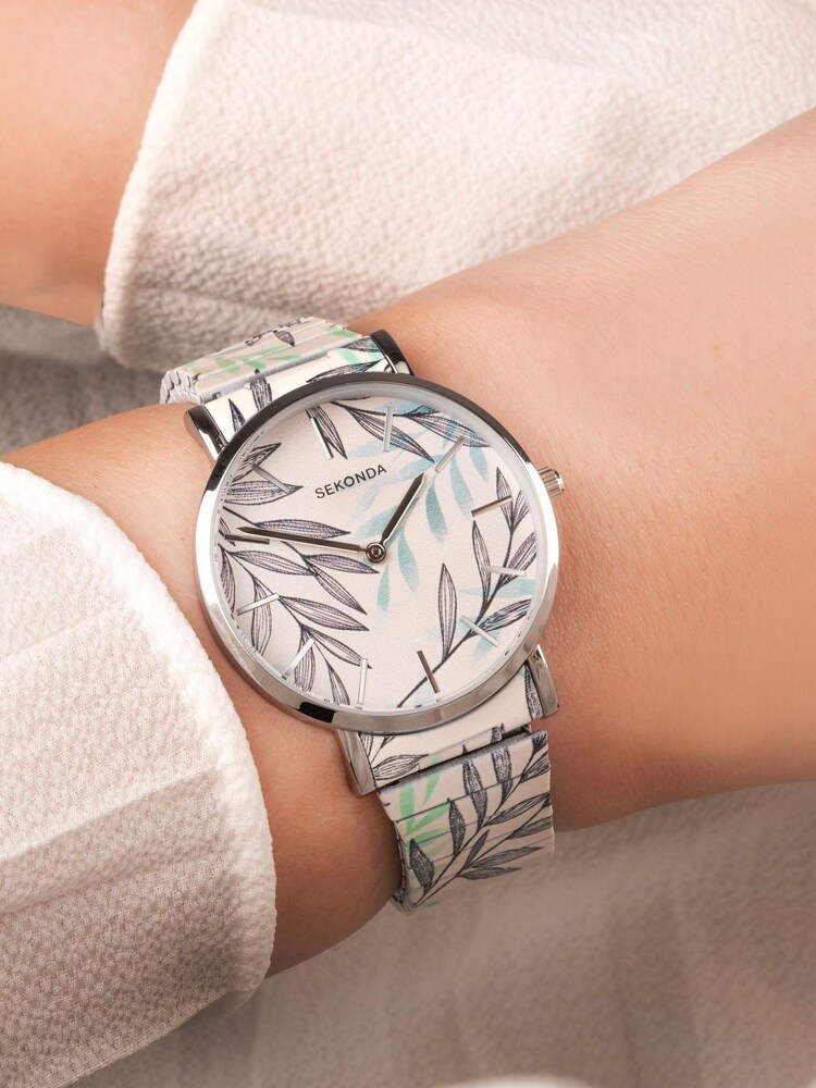 Sekonda Ladies Multicolour Maxima Leaf Patterned Stainless Steel Expander Bracelet Watch - Image 6 of 6 Sekonda Ladies Multicolour Maxima Leaf Patterned Stainless Steel Expander Bracelet Watch - Image 6 of 6