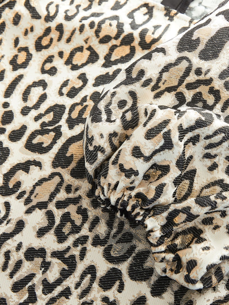 Animal Print Puff Sleeve Jacquard Dress (3-16yrs) - Image 6 of 6