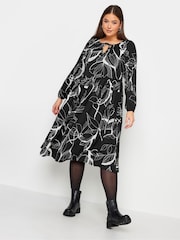 Yours Curve Black Textured Midaxi Dress - Image 2 of 4