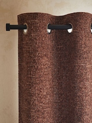 Rust Brown Next Multi Chenille Eyelet Lined Curtains - Image 1 of 5