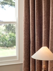 Rust Brown Next Multi Chenille Eyelet Lined Curtains - Image 4 of 5