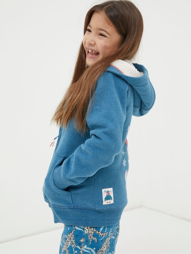 FatFace Schneeleopard Reißverschluss Kapuzenpullover - Bild 1 von 1