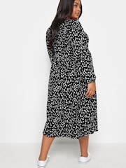 Yours Curve Black White Animal Print Midaxi Dress - Image 3 of 4