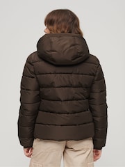 Superdry Brown Hooded Spirit Sports Puffer Jacket - Image 2 of 6