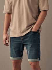 Dunkelblau - Denim-Shorts mit Stretchanteil - Bild 1 von 7
