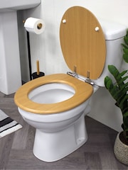 Showerdrape Brown Norfolk Soft Close Wooden Toilet Seat - Image 2 of 4