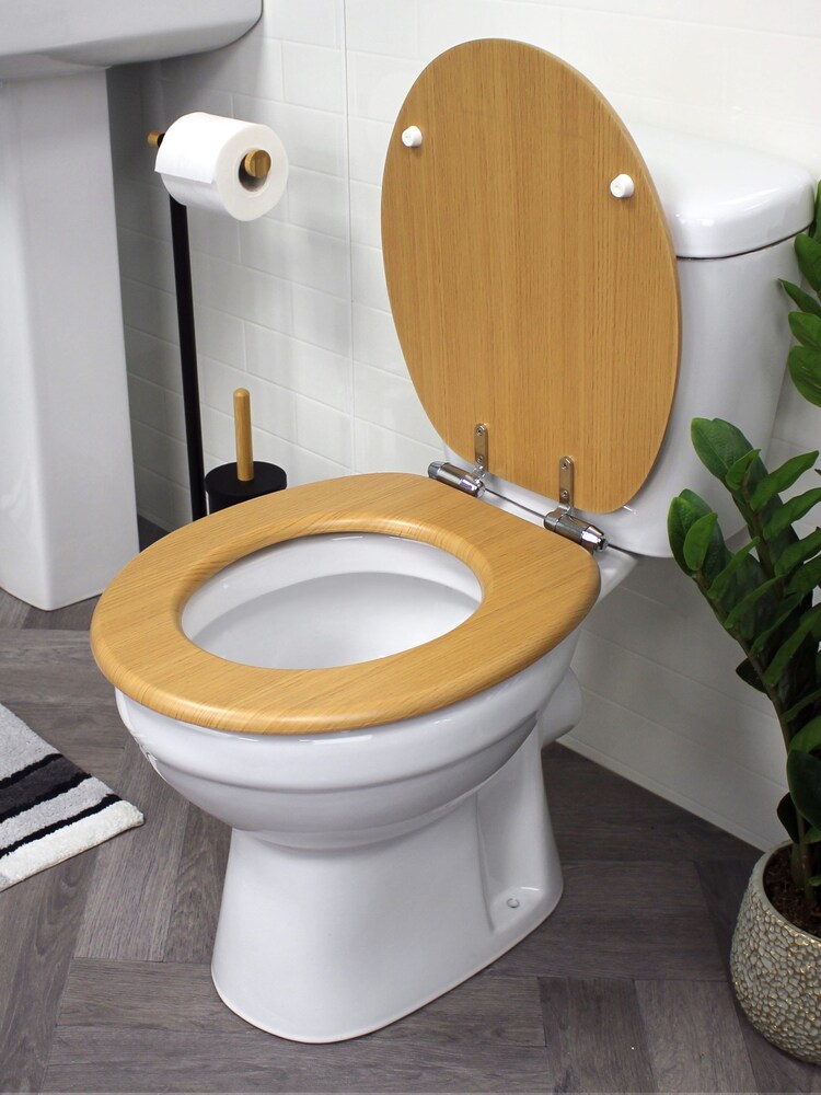 Showerdrape Brown Norfolk Soft Close Wooden Toilet Seat - Image 2 of 4